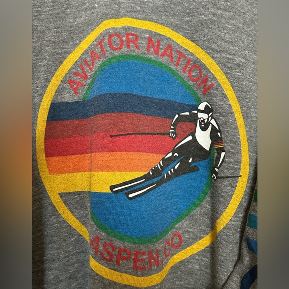 Womens AVIATOR NATION (Aspen, Colorado)  Crew Neck Relaxed Oversized Shirt L - Picture 2 of 11